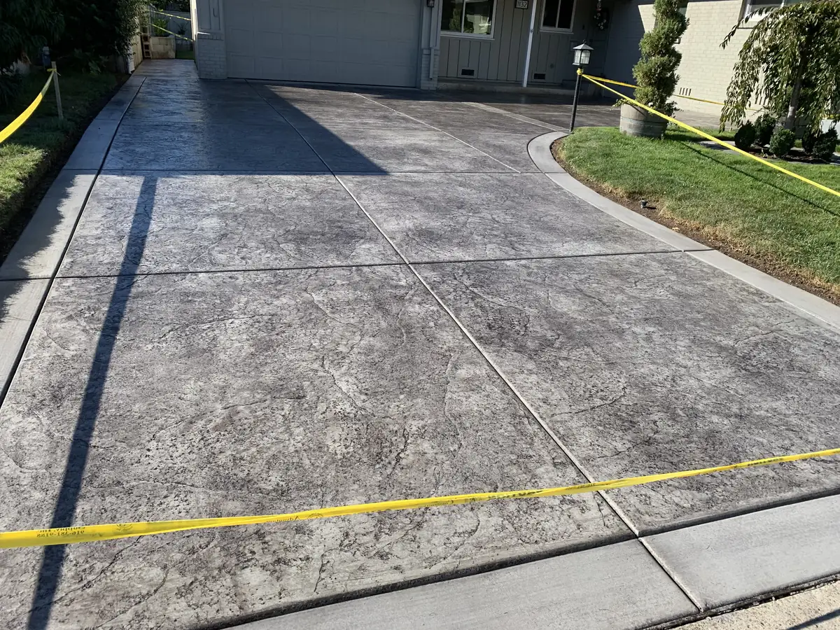 Driveways & Walkways detail — Stamped concrete driveway decorative by Pinnacle Pools and Landscape, Sacramento CA